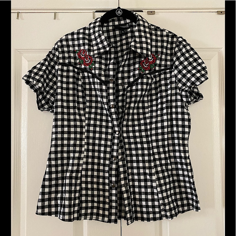 Sourpuss Western Tattoo Roses Top